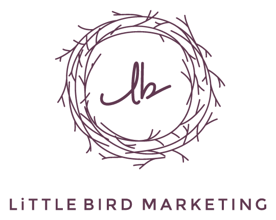 A circular twig wreath with “lb” in the center, above the text “LITTLE BIRD MARKETING” in uppercase letters, crafted specially for Capital Markets Day 2026.